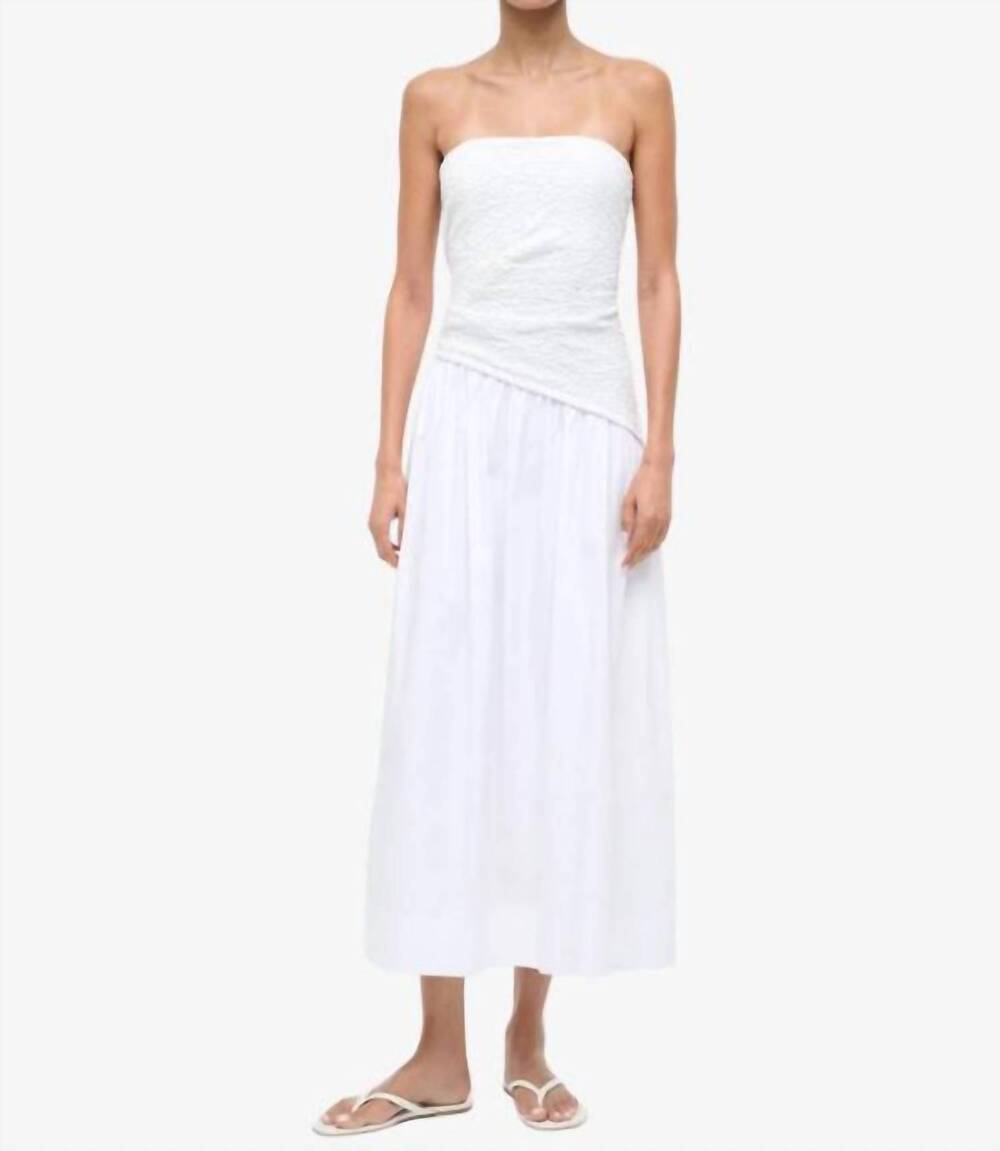 NEW STAUD nia midi dress in white